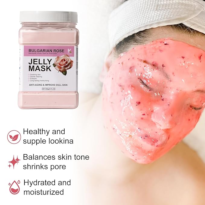 Bulgarian Rose Jelly Masks For Facials Professional, Rose Masks Powder Facial Mask, Hydrojelly Jelly Gel Face Mask For Peel Off, Smooth & Hydrating Mask for Face Skin Care Of Home Spa