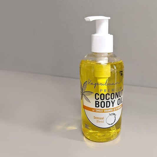 Massage Body Oil - Nourishing Blend with Sweet Orange & Lotus Flower - For Soft, Radiant Skin - Apricot, Coconut, Jojoba Oils - 8 oz