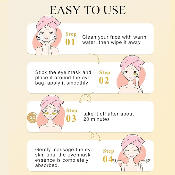 Under Eye Patches(24K Gold 15 Pairs), Gel Eye Mask for Reduce Dark Circles, Puffy Eyes,Undereye Bags, Wrinkles,-with Hyaluronic Acid & Collagen,Eye Treatment Skin Care for Men & Women Gift