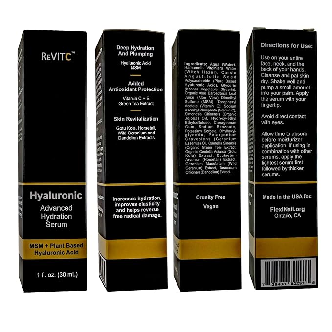 ReVitC Hyaluronic Advanced Hydration Serum with MSM and Plant Based Hyaluronic Acid