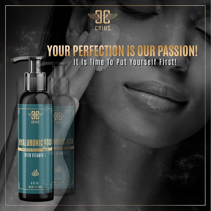 Hyaluronic Acid Serum Infused with Vitamin C, and E, Powerful Pigment Correction Serum - 6 Oz,made in USA