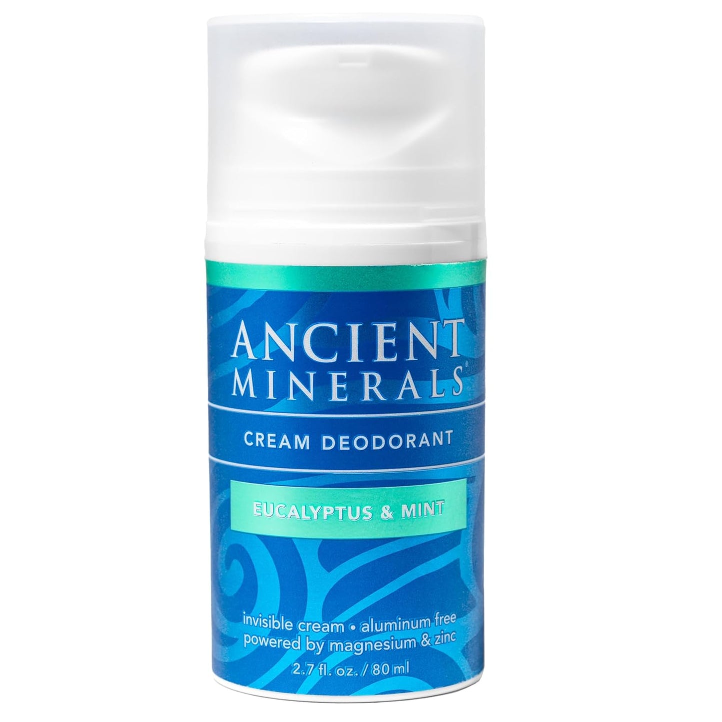 Ancient Minerals Natural Deodorant Cream – Eucalyptus & Mint Scent, Aluminum-Free, Vegan Deodorant for Women and Men with Magnesium, Zinc & Vitamin E, for Sensitive Skin, 2 oz