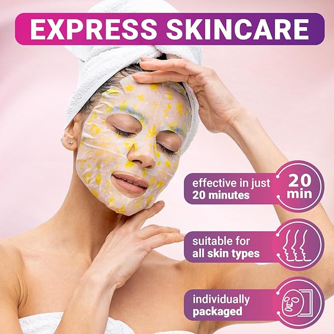 6 Pack of Sheet Face Masks Skincare - Collagen Face Mask Sheets with Hyaluronic Acid, Vitamin C, Snail Mucin - Facial Sheet Mask for Hydrating, Moisturizing, Rejuvenating