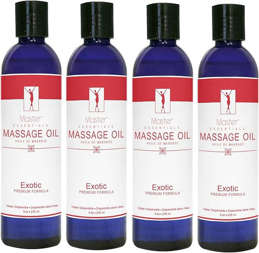 Master Massage SpaMaster Essentials Exotic Massage Oil, 8 oz. Pack of 4