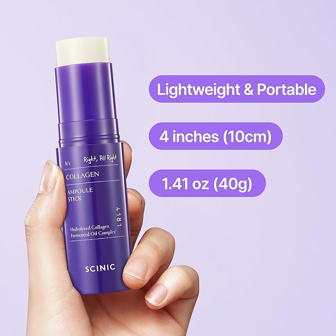 [Set of 2] SCINIC Collagen Ampoule Stick – 0.35 fl.oz Each, Anti-Aging & Hydrating Multi-Balm with Low-Molecular Collagen & Fermented Oil for Firm, Radiant Skin | Korean Skincare