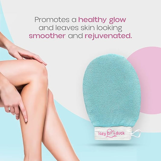 Lazy Duck Exfoliating Mitt - Deep Cleanse Dead Skin and Keratosis - Glowing Skin Spa Treatment At Home