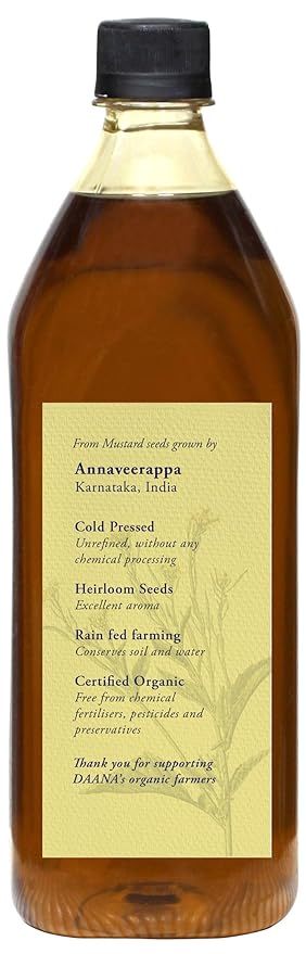 DAANA Mustard Oil for Skin: Certified USDA Organic, Extra Virgin, Cold Pressed (Fl Oz)