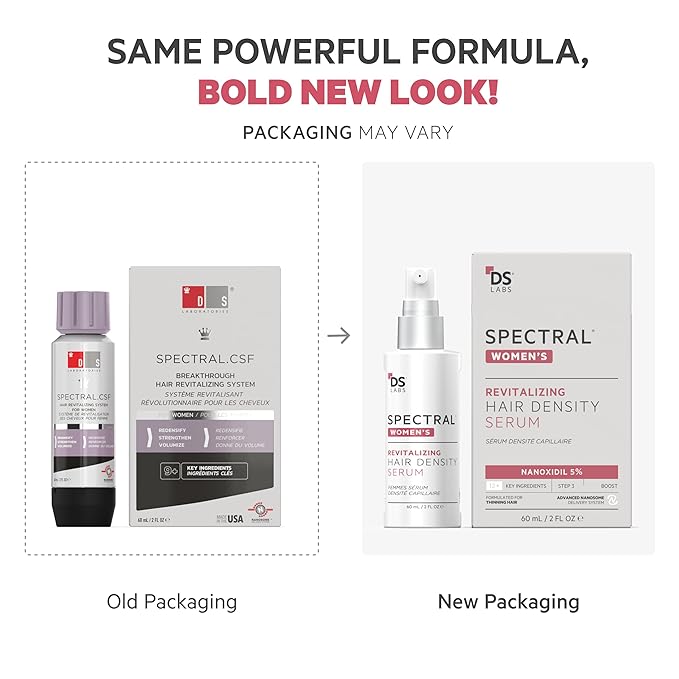 DS Labs Spectral Women's Formally Spectral.CSF - Hair Density Serum for Women, Thickening, Strengthening, Volumizing, Fuller-Looking Hair, 60mL, Packaging May Vary (Pack of 3)