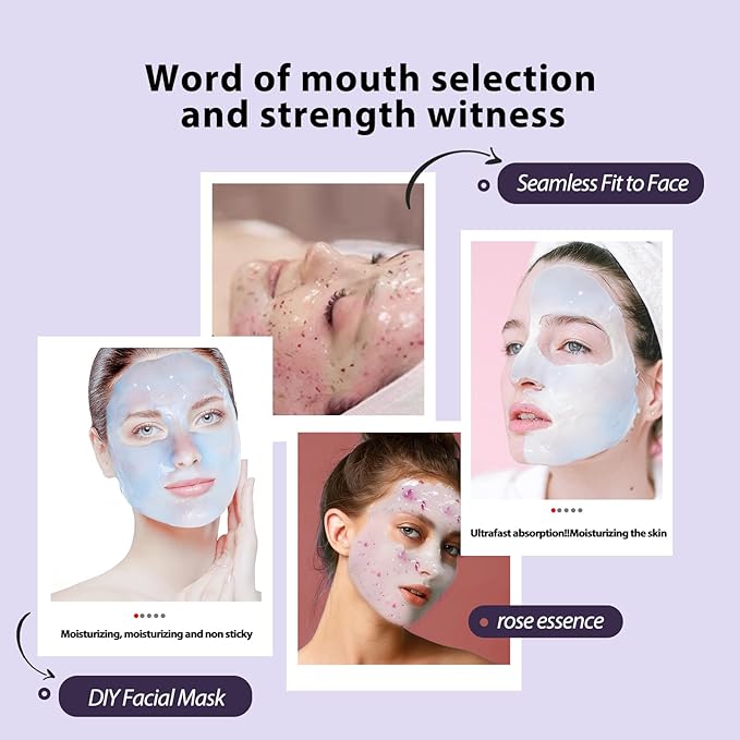 Jelly Mask for Facials, Hydrating & Moisturizing Peel-Off Rubber Gel Face Mask, Skin Care for Deep Hydration & Glow, 23 Fl Oz Jar Professional Spa Use for All Skin Types with Lavender essence