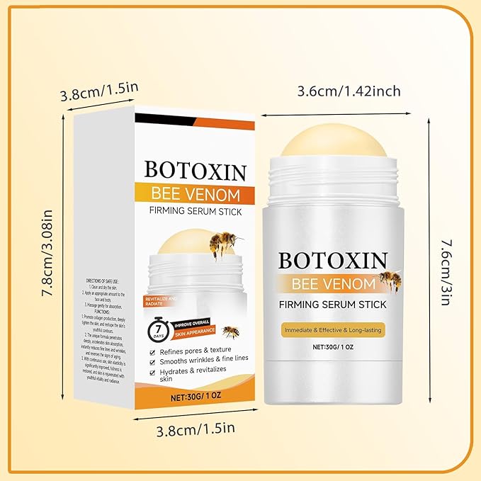 Bee Venom Firming Serum Stick, Advanced Firming & Wrinkle-Reducing Cream, Retinol Firming Serum Stick, Plumps and Firms Skin, for Women & Men (2Pcs)