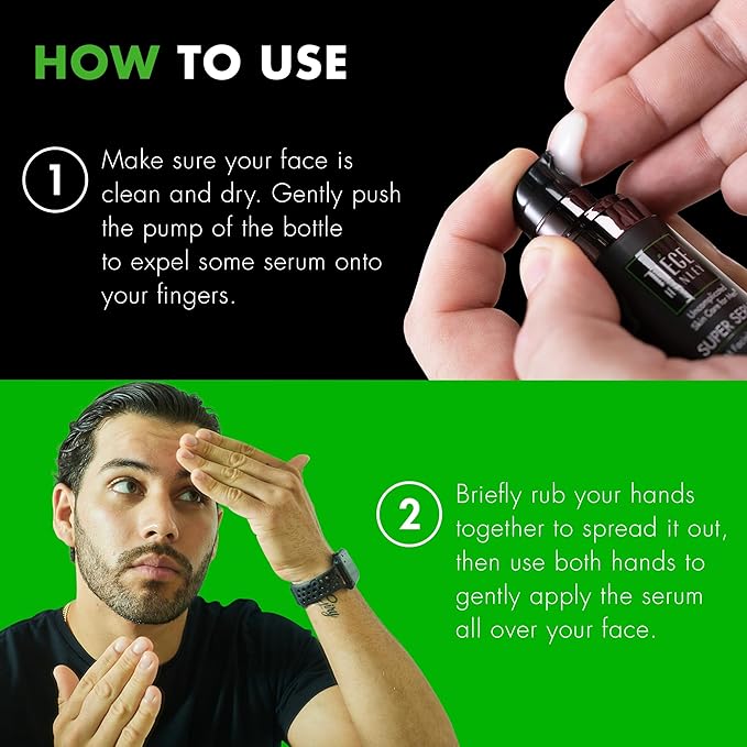 Tiege Hanley Anti-Aging Face Serum, SUPER SERUM (2-Pack) - Skin Tightening Facial Serum for Men - Mens Serum For Face with Sodium Hyaluronate & Retinyl Palmitate for Smoother & Tighter Skin, 0.5 Fl Oz