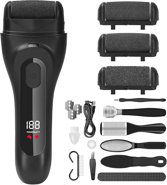 Electric Feet Callus Removers Rechargeable,Portable Electronic Foot File Pedicure Tools, Electric Callus Remover Kit,Professional Pedi Feet Care Perfect for Dead,Hard Cracked Dry Skin Ideal Gift