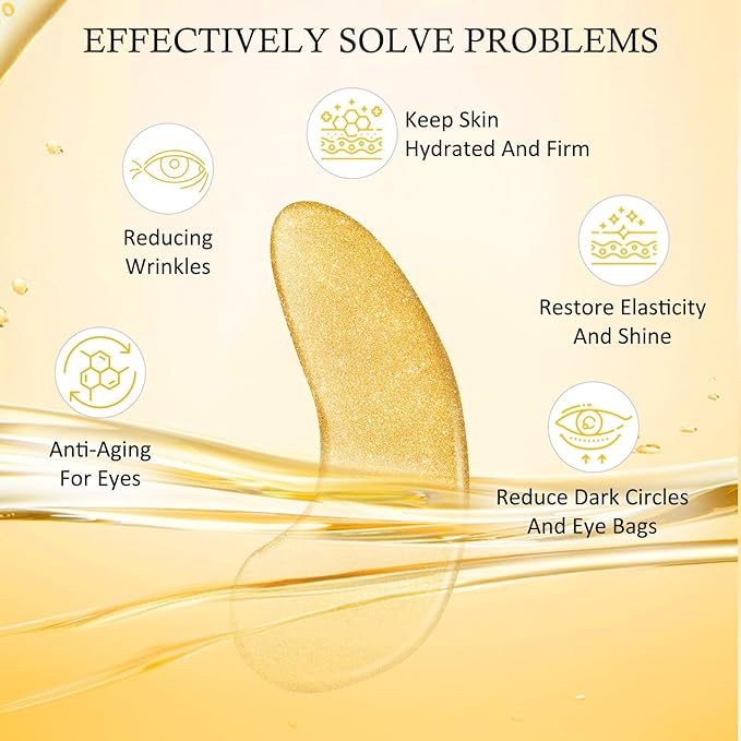 24 Pairs Under Eye Patches for Puffy Eyes and Dark Circles, Collagen Under Eye Mask Skin Care Products, Snail Mucin Eye Patches, Wrinkle Patches