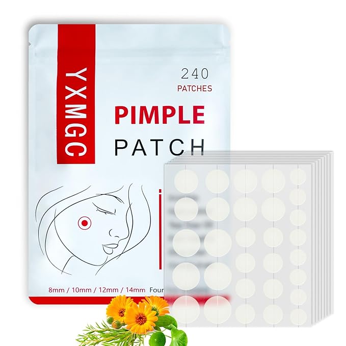 Pimple Patches for Face – Hydrocolloid Acne Patches with Tea Tree Oil, Covers Zits, Pimples, and Blemishes on Face and Skin, Multi-Size Zit Patches (240 Patches)