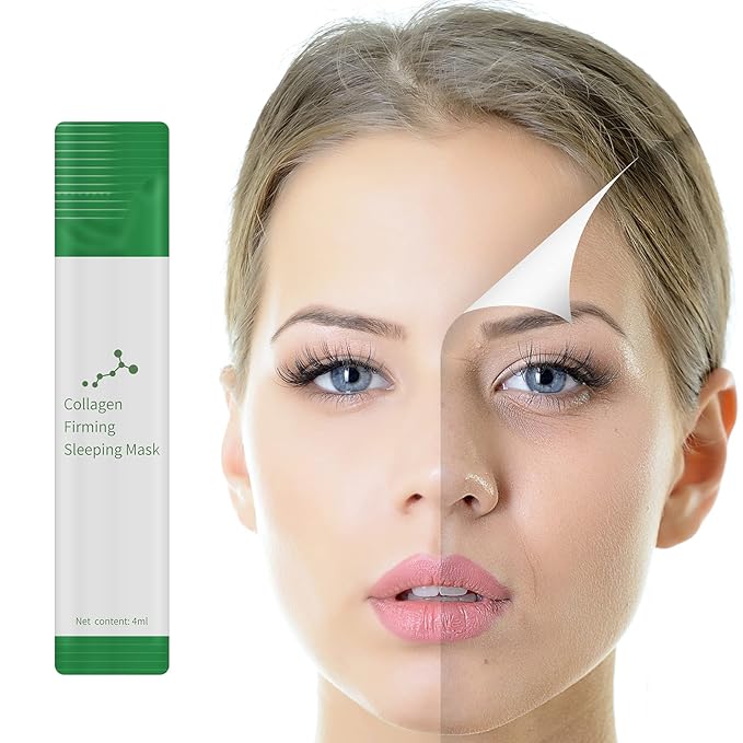 Korean Collagen Firming Sleeping Mask(40 Pcs), Wash-Free Firming Anti Aging Moisturizing Face Mask for Women, Smooth & Tight Skin, Individual Packaging