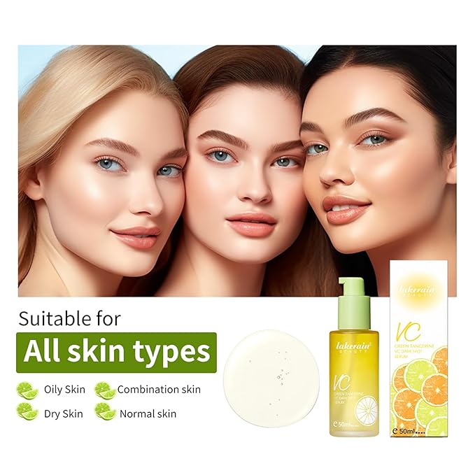 NICEFACE Green Tangerine Vitamin C Face Serum - Facial Serum with Vitamin C, Niacinamide & More - Brightening Serum for Dark Spots, Balancing Skin Tone, and Lightening Acne Marks (50ml), transparent