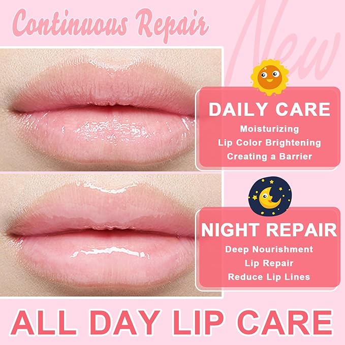 Lip Therapy Set - Lip Scrub & Lip Mask, Overnight Treatment Lip Care Kits with - Exfoliate, Condition, Hydrate and Soothe, Exfoliator & Moisturize Natural Two Step Treatment(4PCS)