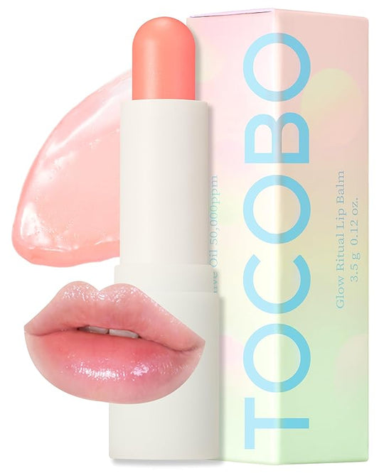 TOCOBO Glow Ritual Lip Balm 001 Coral Water 0.67 oz / 19g | Glow Moisturizing Vegan Lip Balm including High Nutrition & Transparent Coral Color