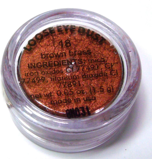 Beautiful Mocha Brown Brass Loose Eyeshadow Powder Pigment, Single Glitter Mineral Dust Jar Pot; Talc, Paraben & Cruelty Free, No Animal Testing