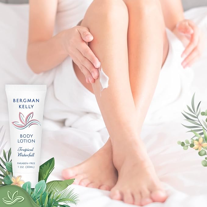 BERGMAN KELLY - Travel Size Lotion - 1 fl oz, 200 PK, Tropical Waterfall - Delight Your Guests w/Invigorating & Refreshing Body Lotion - Quality Mini & Small Size Guest Hotel Toiletries in Bulk