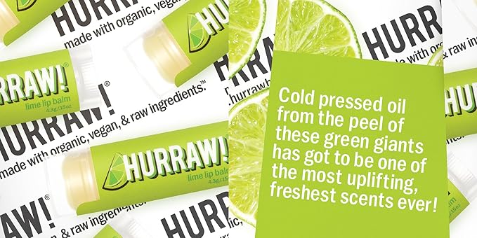 Hurraw! Lime Lip Balm, 2 Pack: Organic, Certified Vegan, Cruelty and Gluten Free. Non-GMO, 100% Natural Ingredients. Bee, Shea, Soy and Palm Free. Made in USA