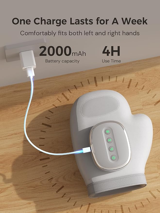 Hand Massager with Heat & Compression – Relief for Arthritis, Carpal Tunnel, & Muscle Tension – 3 Massage Modes, 5 Compression Levels, & Adjustable Temperature – Mother's Day Gift