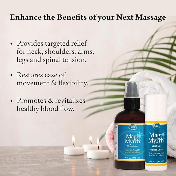 Magi Myrrh Massage Lotion Roll-On, Helps Relieve Sore, Stiff Muscles and Joints, 3 fl. oz.