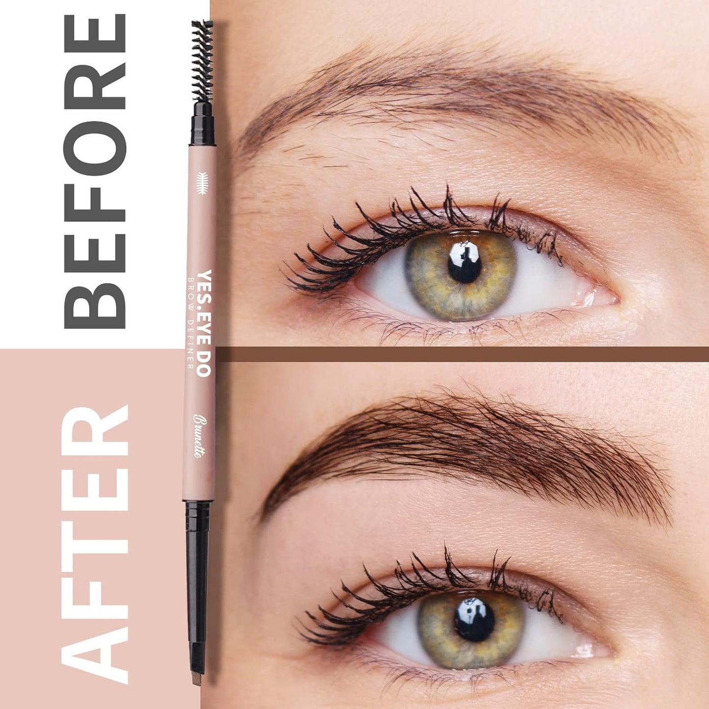 Light Grey Eyebrow Pencil for Older Women Soft, Light Gray Eyebrow Pencil for Grey Hair, Ultra Fine Gray Brow Pen with hair like strokes, Long-lasting, Waterproof, Mist, YES.EYE DO