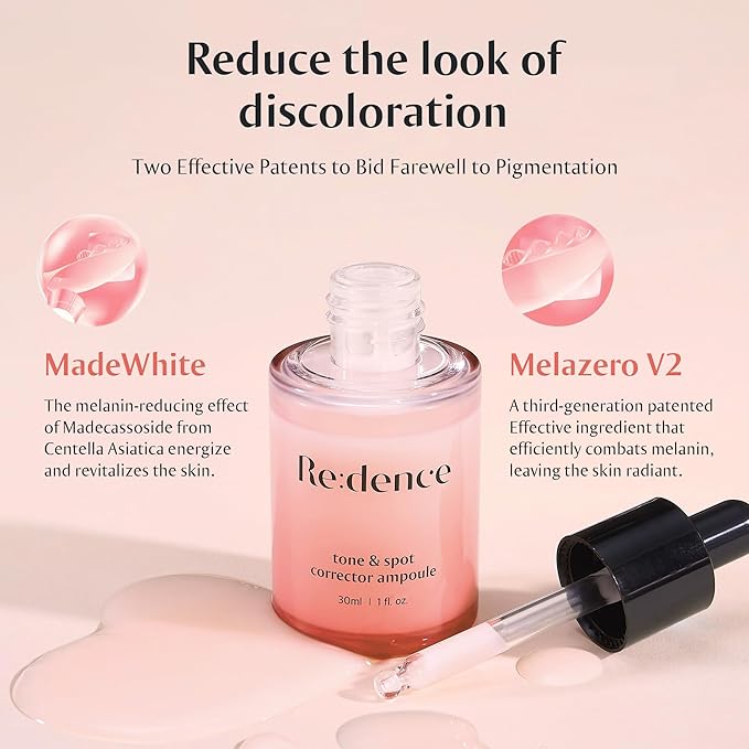 [Redence] 5% Niacinamide & 605,395ppm Natural Vitamin C Tone & Spot Serum for glow & Hydration - Gentle, Non-Sticky for Sensitive Skin, 1 fl Oz