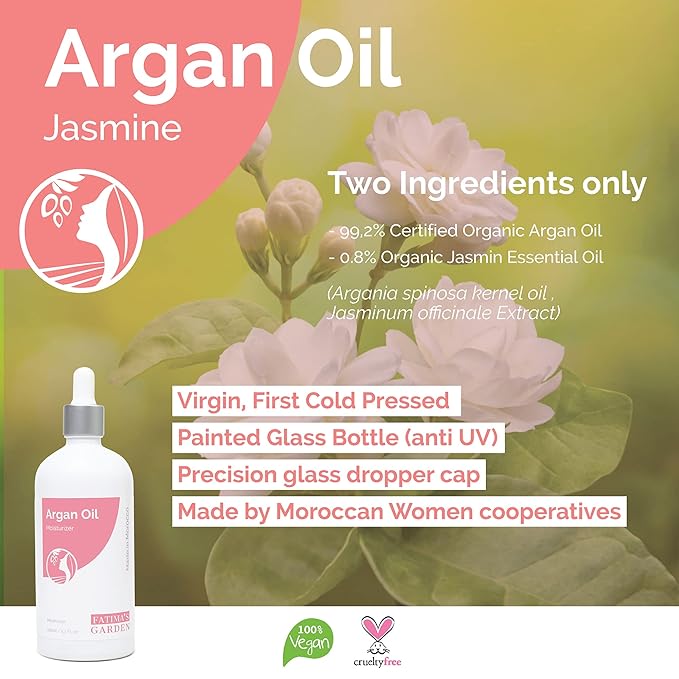 Fatima's Garden Argan Oil with Jasmine - Natural Moisturizer, 50ml