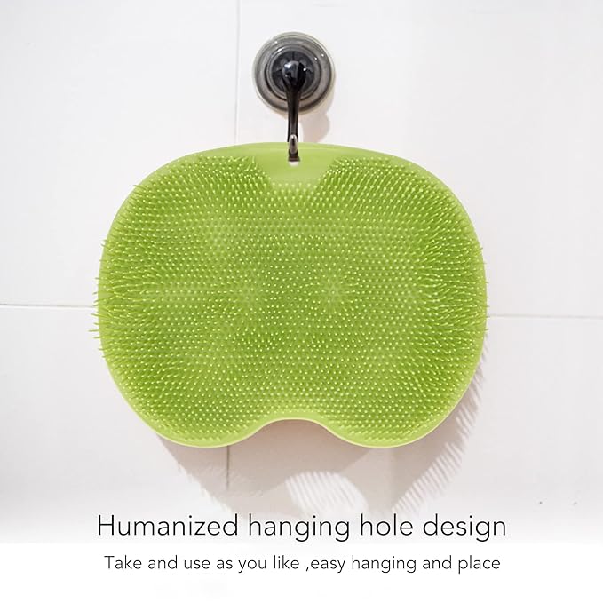 Silicone Foot & Body Scrubber,Non Slip Suction Cup, Body Scrubber,Relaxation Foot Massager Pad for Back Exfoliation, Foot Massage(Green)