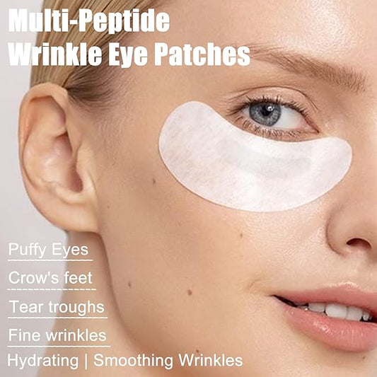 YDN Multi-Peptide Wrinkle Eye Patches - 7,062 Soluble Micro Darts in Preeision Array | Multi-Peptide & Hyaluronic Acid Under Eye Patches for Reduce Wrinkles & Fine Lines and Hydrating (2 Pack)