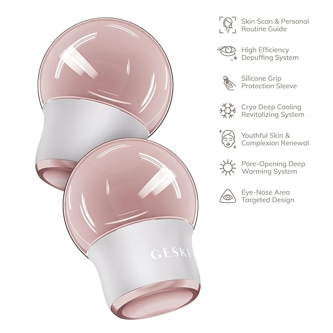 SmartAppGuided™ Cool & Warm Face & Body Massager | 7 in 1 | Multifunctional Massager | Face & Body | Battery-free Cooling & Warming | Firms, Relaxes & De-Puffs Skin | Globular Design