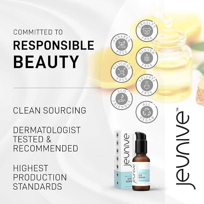 Deep Hydration Refreshing Triple Peptides Daily Eye Correction Serum | 48Hr Hydrating Delicate Eye Skin Area to Reduce Dark Circles, Puffiness, Fine Lines and Wrinkles, 1 oz (28g)