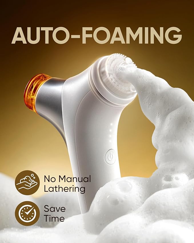 KINGDO 7-Colors LED Face Mask with Automatic Foaming Face Scrubber