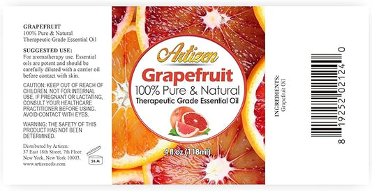 Artizen 4oz Oils - Grapefruit Essential Oil - 4 Fluid Ounces
