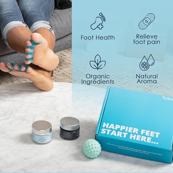 Tucketts Foot Care Spa Kit for Heel and Foot Pain Relief, Dry Skin, Bunions, Toe Correctors