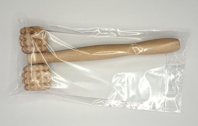 Tuuli Accessories - T-Shape Massage Roller, Body and Face Roller, Multi-Functional Facial Massager, Helps Ease Muscle Tension and Supports Skin Health, Wooden Roller Massager Tool