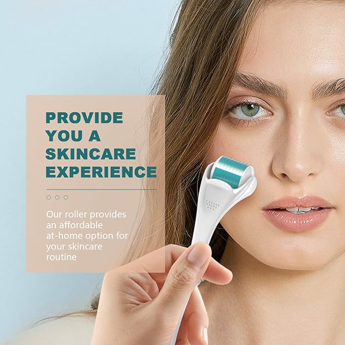 Derma Roller Beard Roller Microneedling Micro Needles Skin Face Roller 540 Stainless Steel for Hair Beard Facial Skin Face 540 Home Use with Storage Case