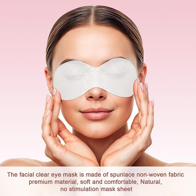 200 Sheets Disposable Facial Eye Mask Paper Non-Woven Eye Care Cotton Eye Pads Cosmetic Eye Patches Spa Eye Covers Beauty Sheets for Skincare Moisture Retention Makeup Prep DIY