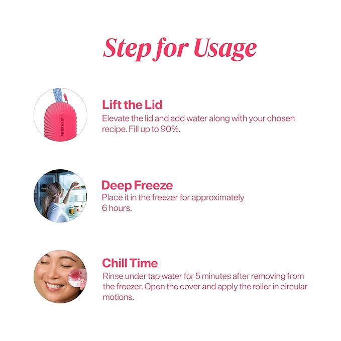 Ice Roller For Face, Fresh up Ice Cube Roller Massager For Face, Reduce puffiness and dark circles, Minimize pores and improve Skin texture (Pink, Ice Roller)