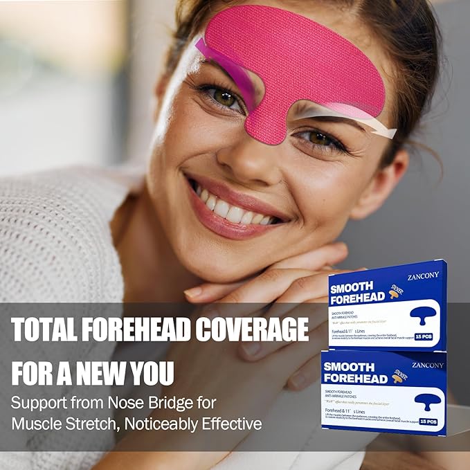 Wrinkle Patches for Face Overnight 15 PCS Forehead Wrinkle Patches, Face Tape for Wrinkle, Anti Wrinkle Tape for Forehead, 11 Lines, Frown Lines - Hypoallergenic Natural & Safe, Easy to Use