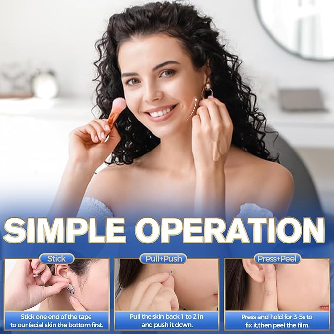 Face Tape, Face Tape Lifting, 180 Pcs Neck Lifting Invisible, Facelift Tapes for Older Women Face Tapes for Lifting Sagging Skin Double Chin Neck Jowls Eyes Facial Wrinkles