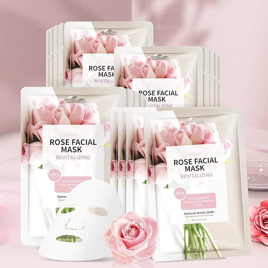 Face Mask Skin Care Anti Aging Facial Mask Sheets Mask Face Masks Beauty Rose Sheet Masks for Face Bulk Face Masks Skincare Facial Masks 10 Sheets