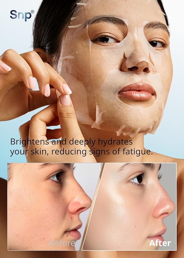 SNP [K Beauty Bird's Nest Ampoule Sheet Mask | Hyaluronic Acid Sheet Mask | Maximum Hydration and Protection for All Dry Skin Types | Korean Skincare Facial Mask | 10 Sheets