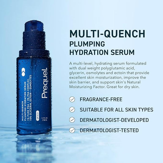 Skin Multi-Quench Plumping Hydration Serum for Face. Intensive Hydrating Facial Serum for Women with PGA Complex and Moisture-Binders. Deep Moisturizing for Dry and Sensitive Skin, 1.7oz