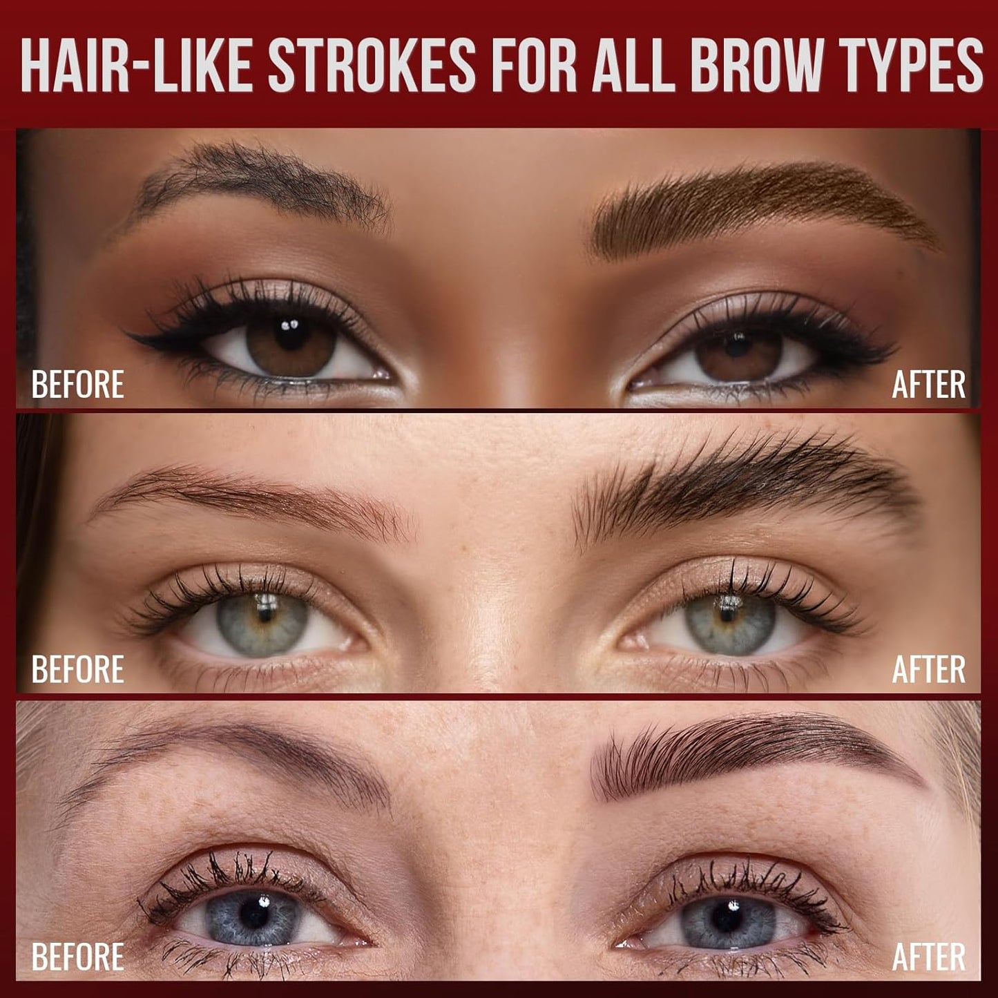 Vevivia Eyebrow Pencils for Women - Eyebrow Pen with Dual-Brush-Tip & Curved Tip for Natural Fuller-Looking Brows, Precise Hair-Like Strokes for All Brow Types, Last All-Day Brow Makeup, Light Brown