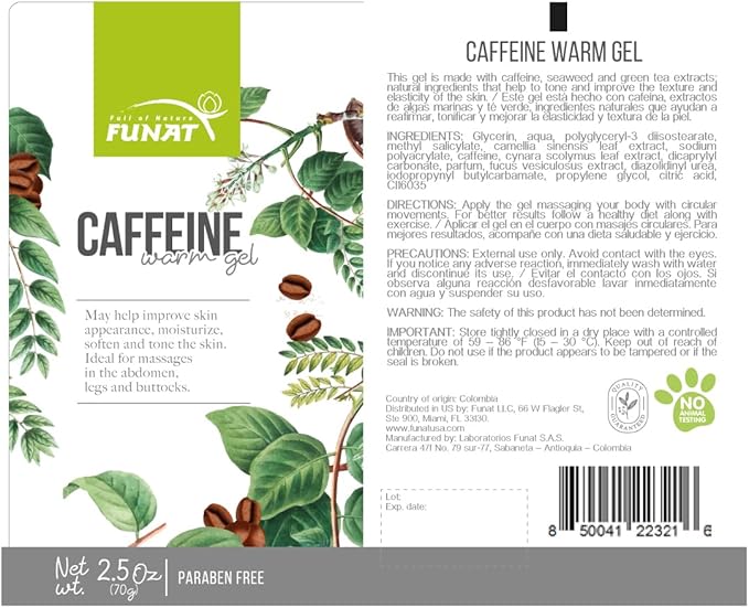 Natural Body Fat Burner Caffeine Warm Gel Body Scrub Gel for Adults (Unisex)