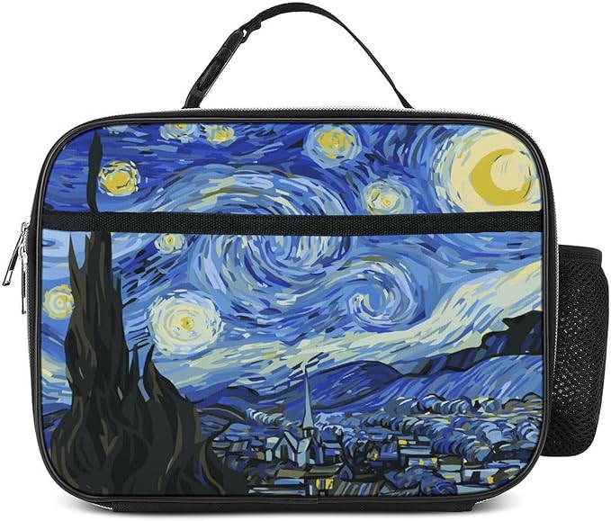 Art Starry Sky Lunch Bag Insulated Reusable Lunch Box Kids Girls Boys Cooler Thermal Tote Bag For Men Women School Work Picnic