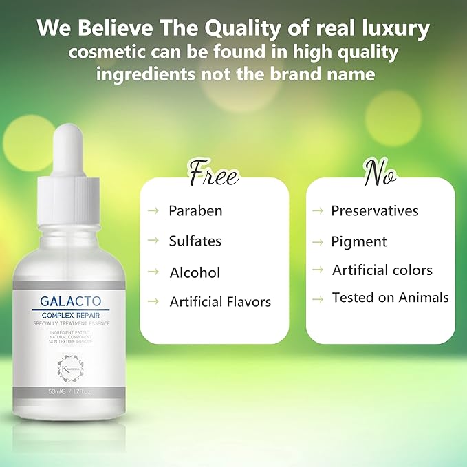 Galactomyces 94% + Niacinamide 4%+ Hyaluronic Acid Serum 1.7fl.oz, Facial Essence for Moisturizing, Hydrating, Soothing, Skin Elasticity